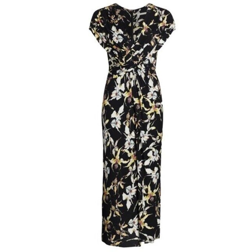 Jason Wu Midi Dress Size 8 Wild Orchid Jersey Cross Over Rouching Black …​​ - Picture 5 of 15